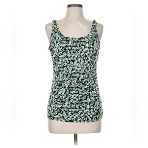 The Limited Tank Top Green Black Abstract Print Sleeveless Stretch